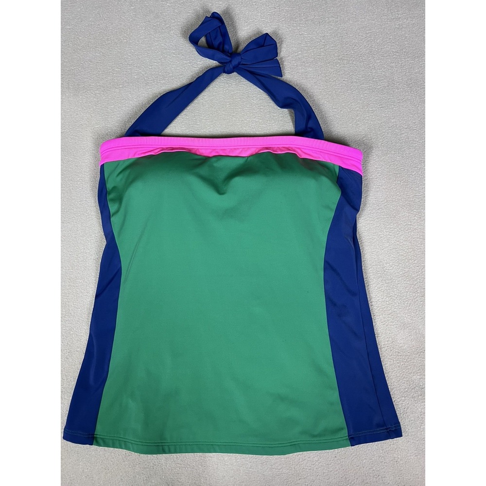 Boden Tankini Swim Top Womens US 14 UK 18 Colorblock Halter Padded Swim NWOT